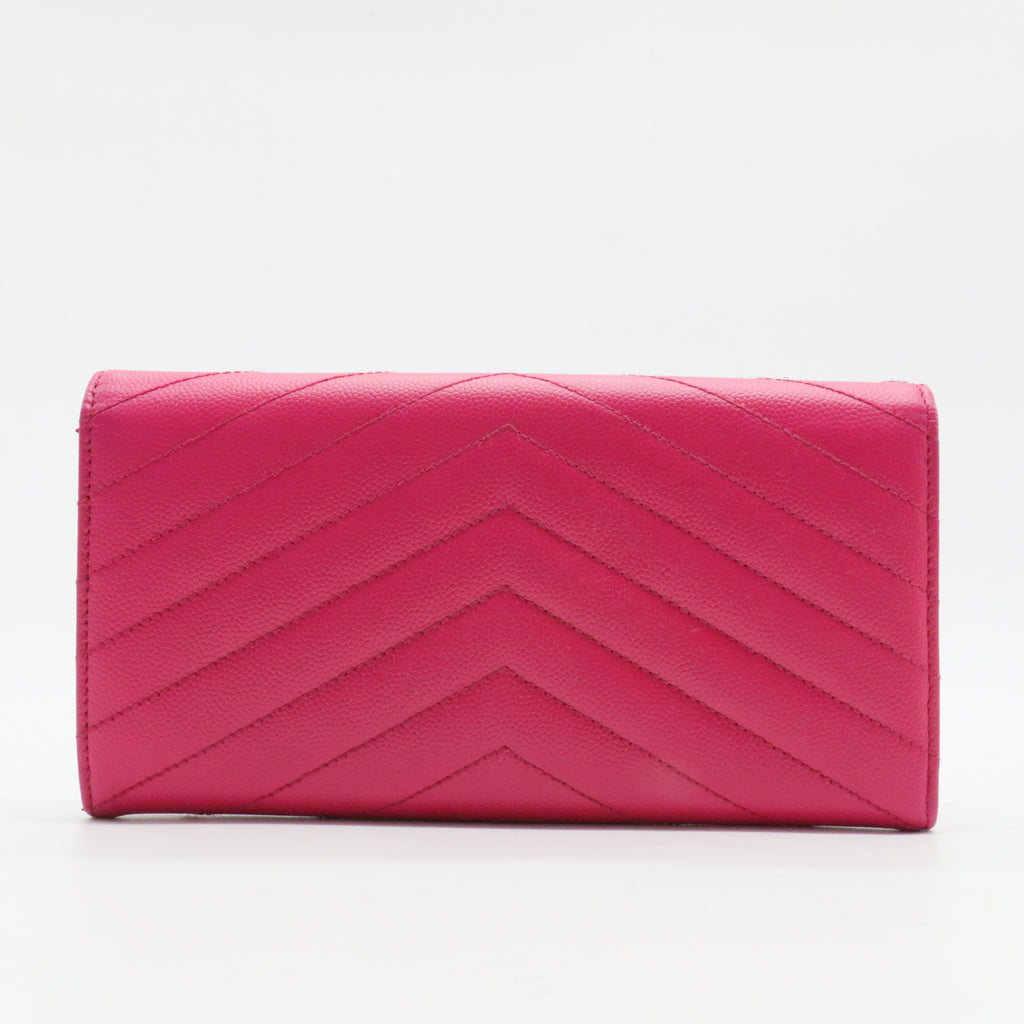Classic Monogram Wallet on Chain Matelasse Chevron Leather Medium