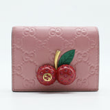 Cherries Flap Card Case Guccissima Leather