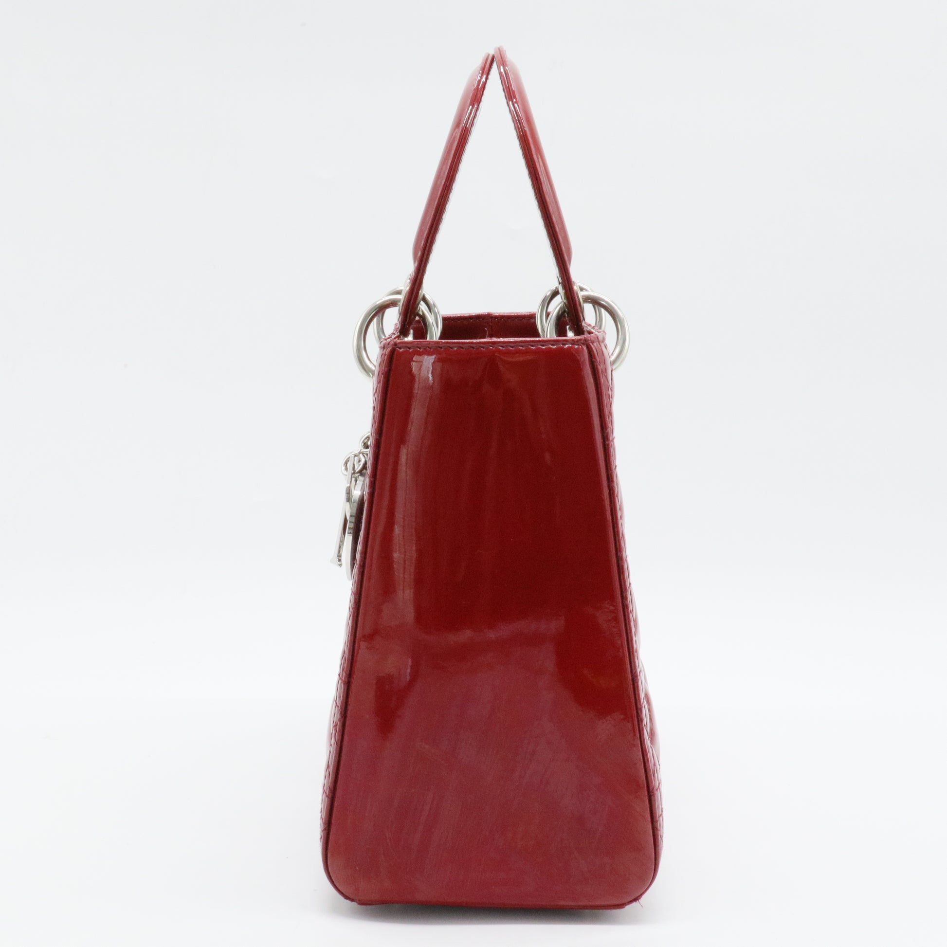 Lady Dior Bag Cannage Quilt Patent Medium