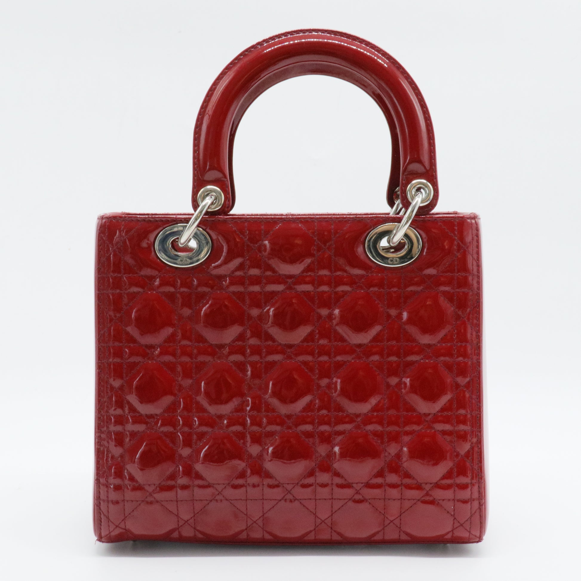 Lady Dior Bag Cannage Quilt Patent Medium