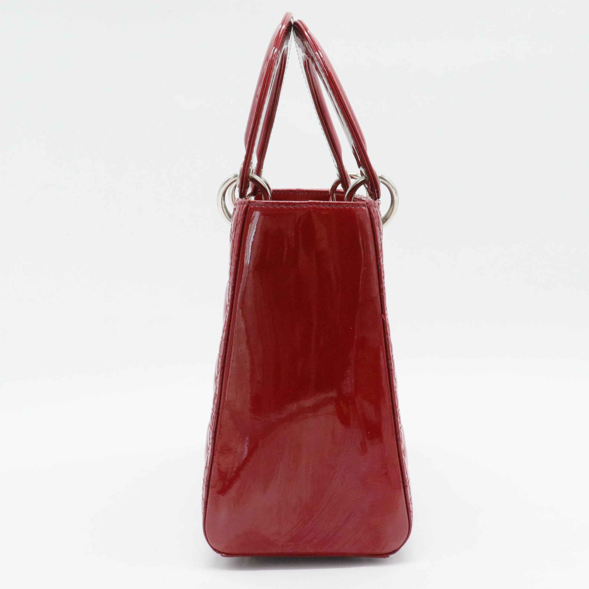 Lady Dior Bag Cannage Quilt Patent Medium