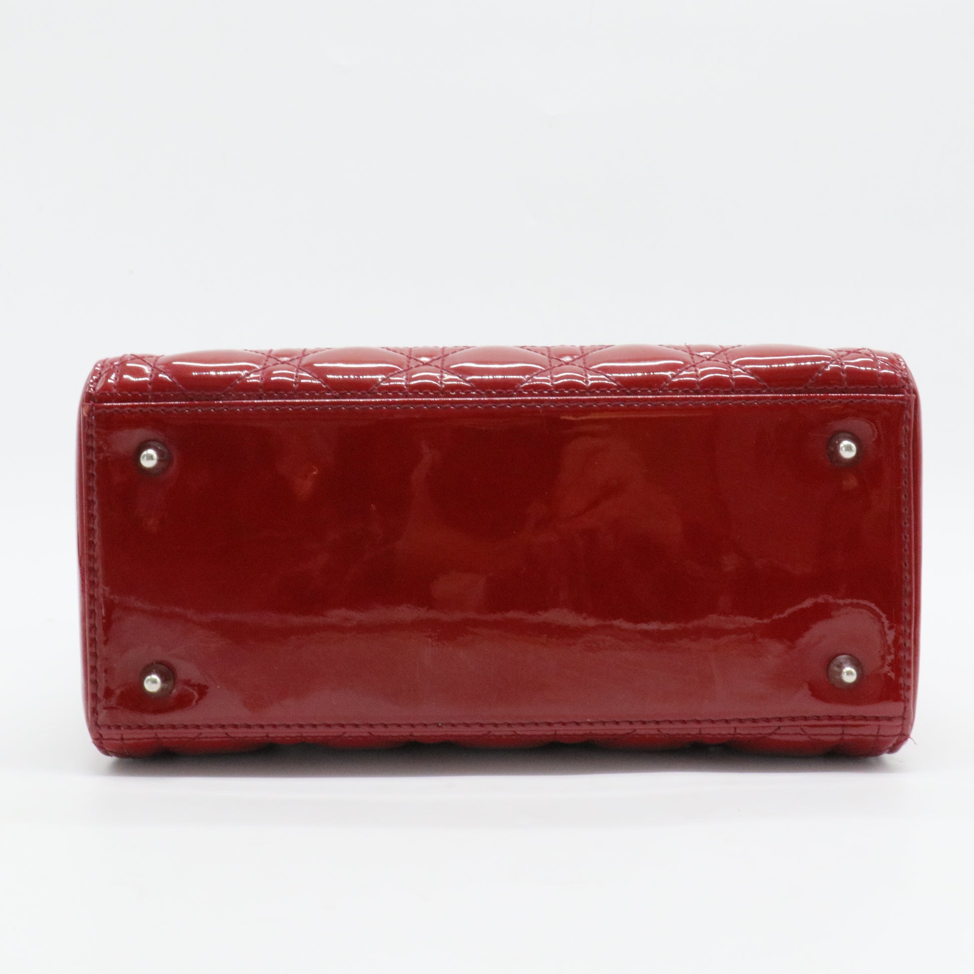 Lady Dior Bag Cannage Quilt Patent Medium