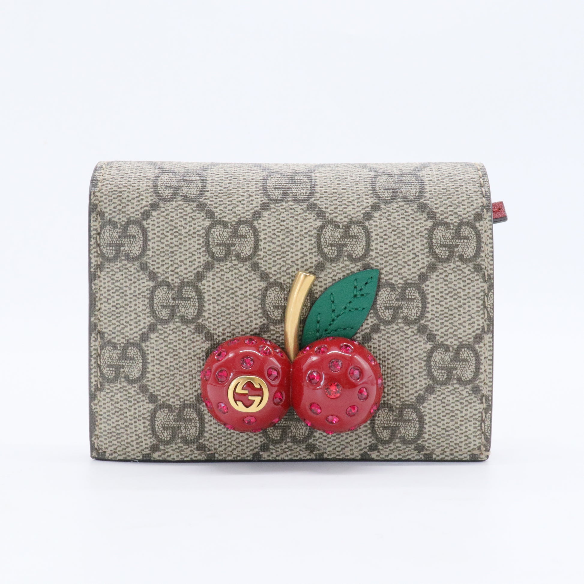 Cherries French Wallet GG Coated Canvas Compact