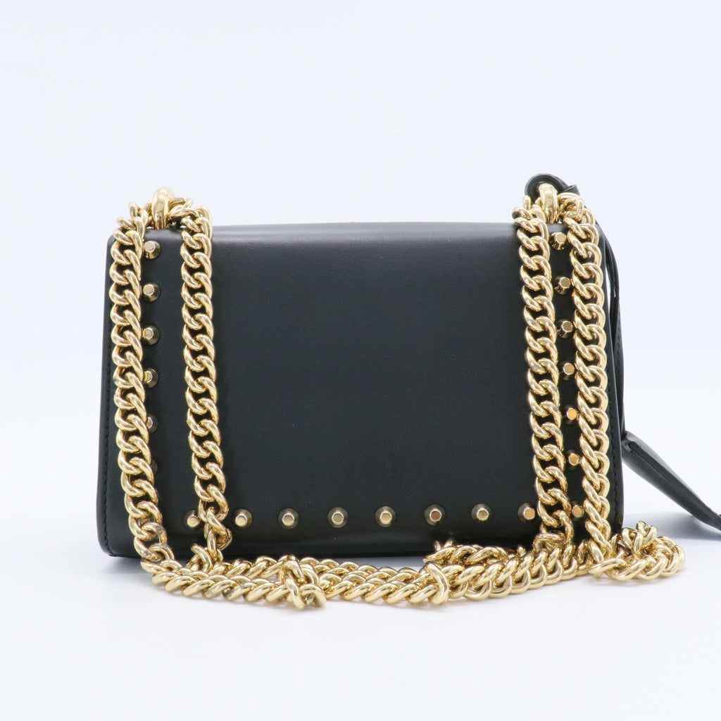 Pearly Padlock Shoulder Bag Studded Leather Small