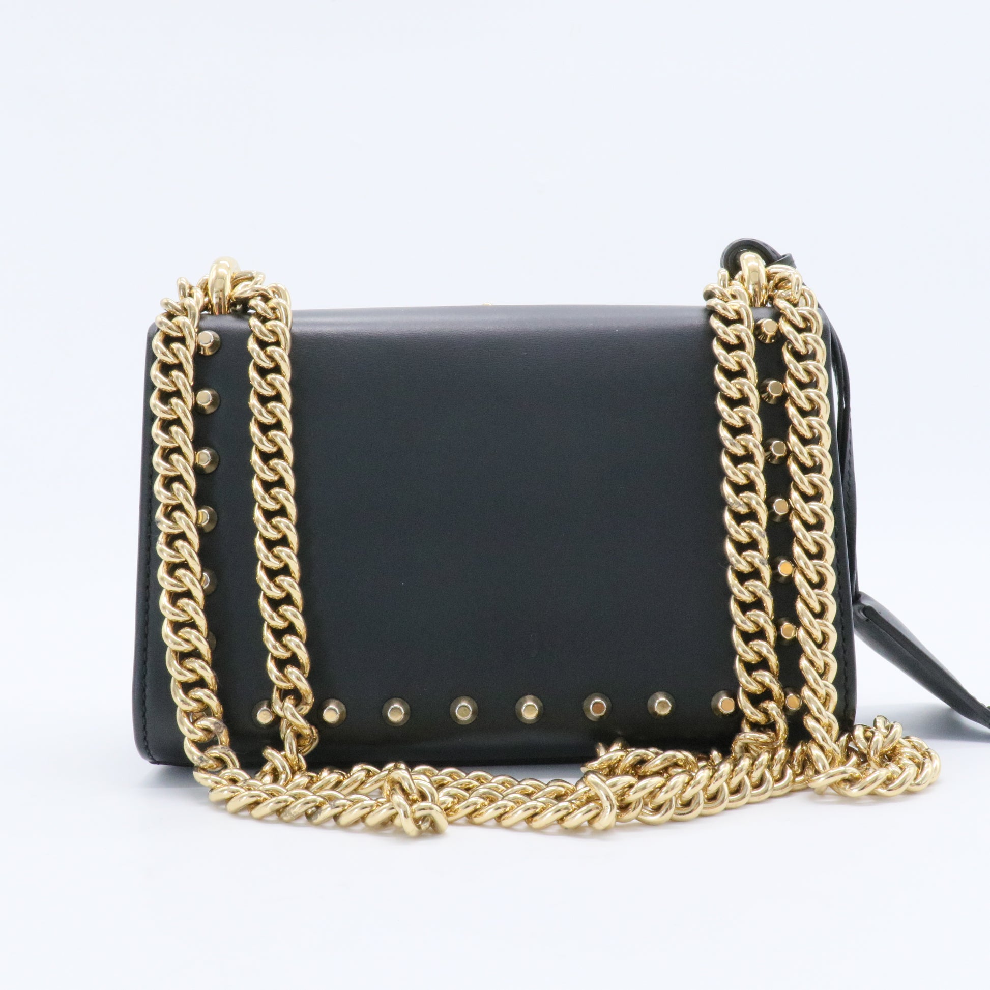 Pearly Padlock Shoulder Bag Studded Leather Small