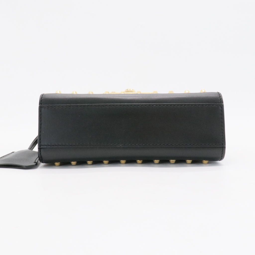 Pearly Padlock Shoulder Bag Studded Leather Small