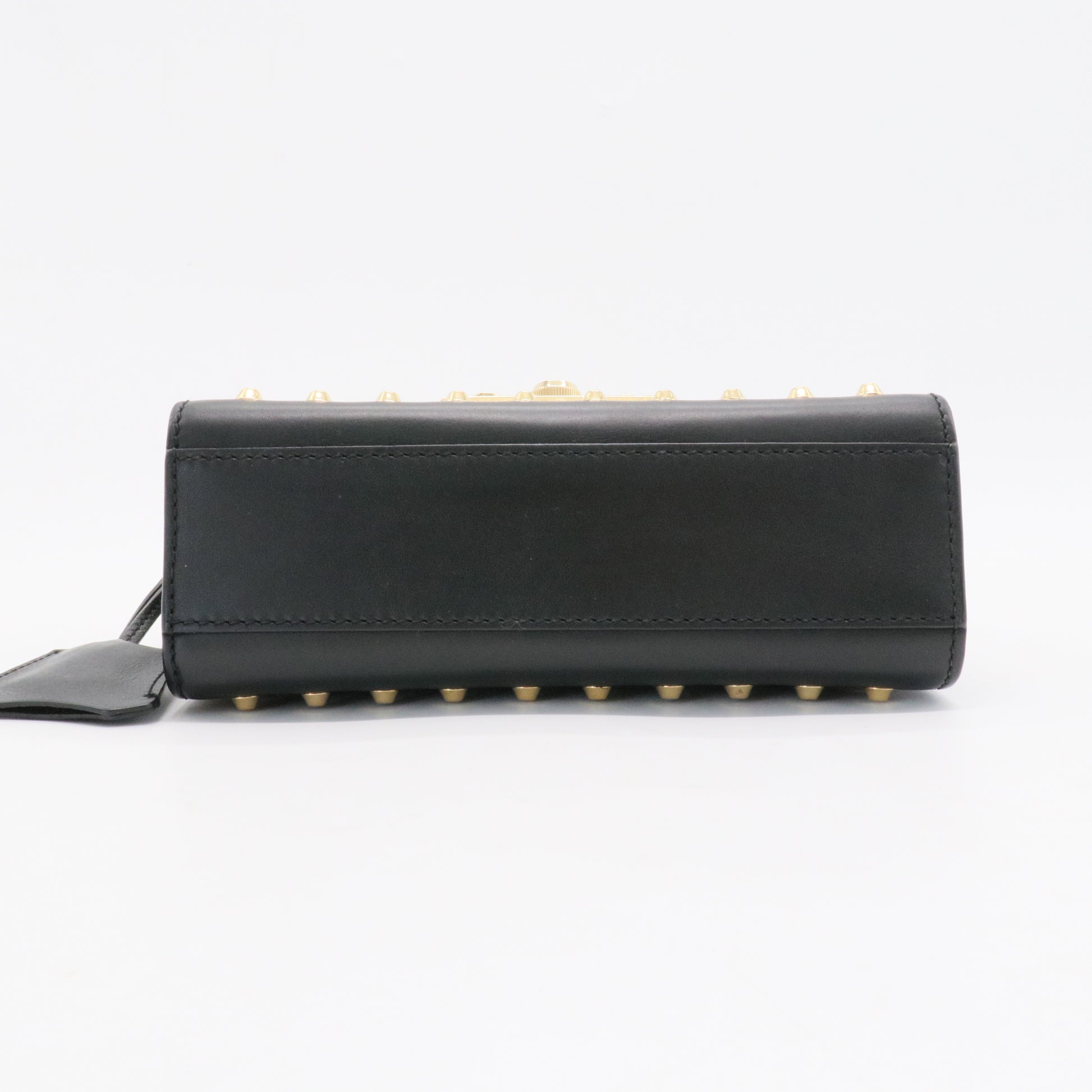 Pearly Padlock Shoulder Bag Studded Leather Small
