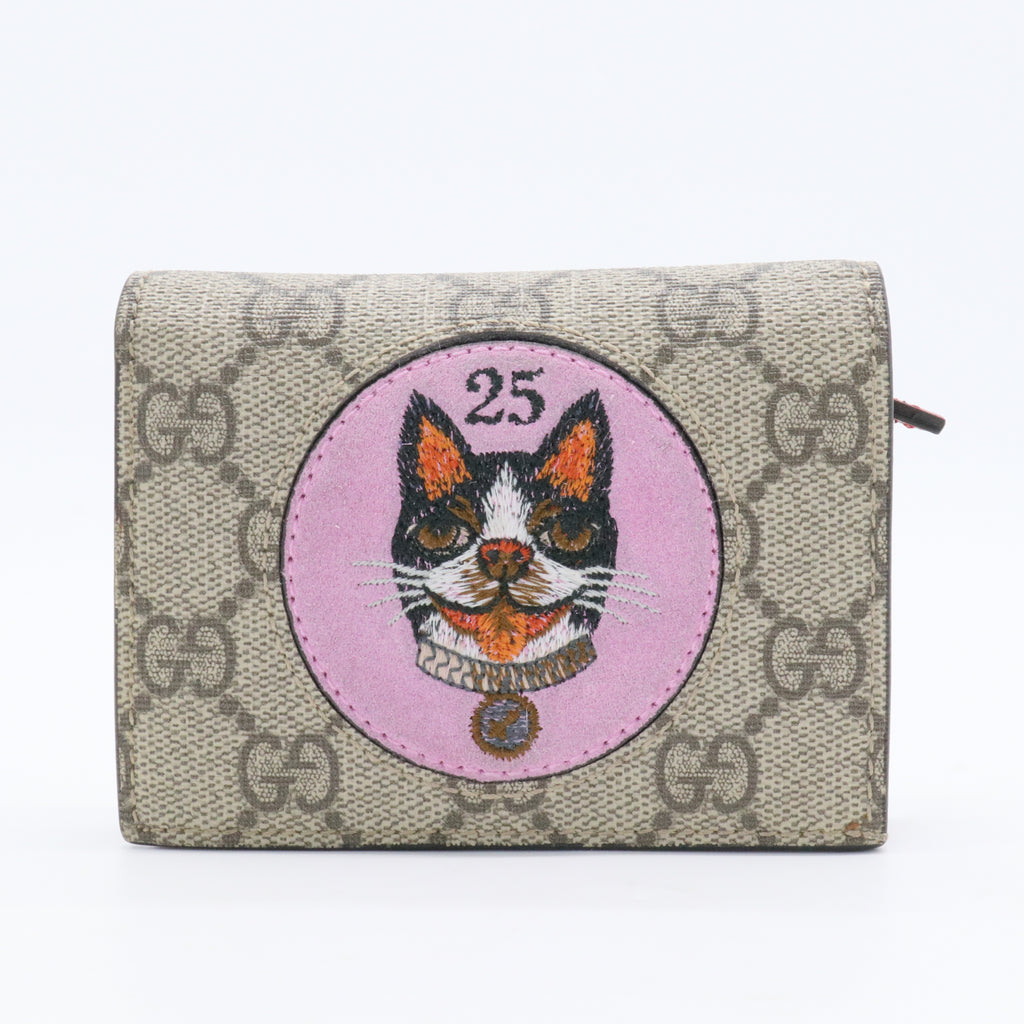 GG Supreme Monogram Bosco Patch Card Case Wallet