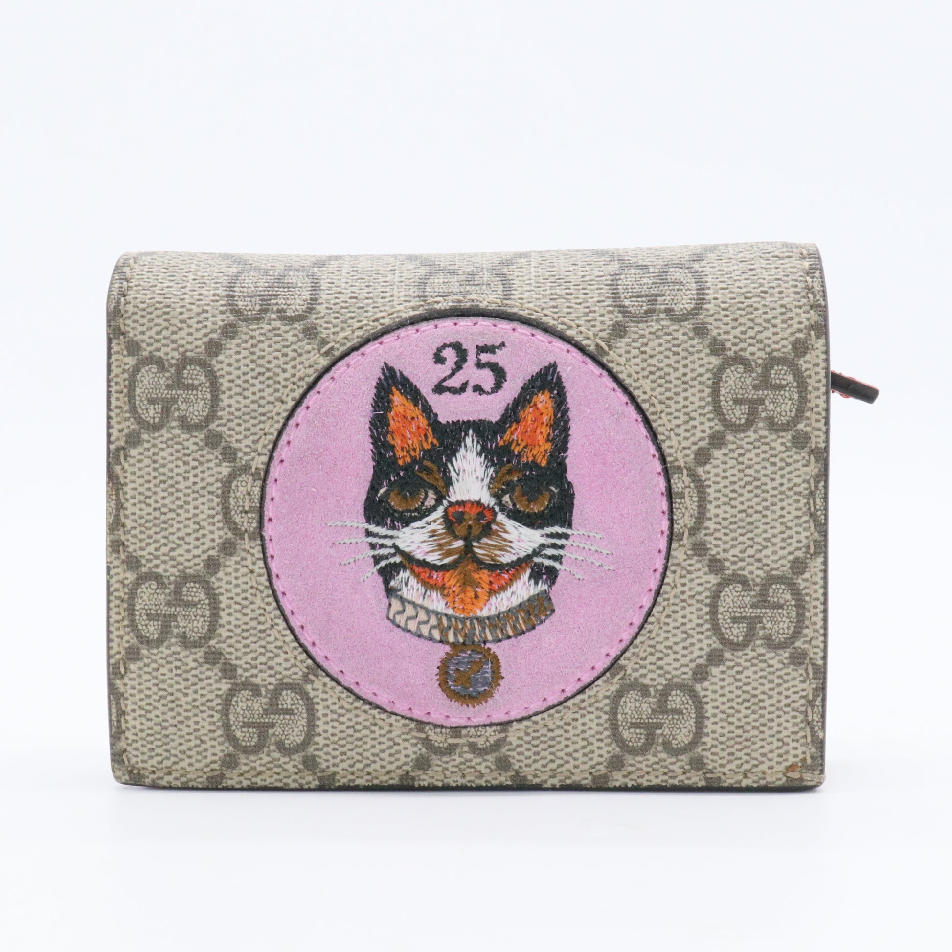GG Supreme Monogram Bosco Patch Card Case Wallet