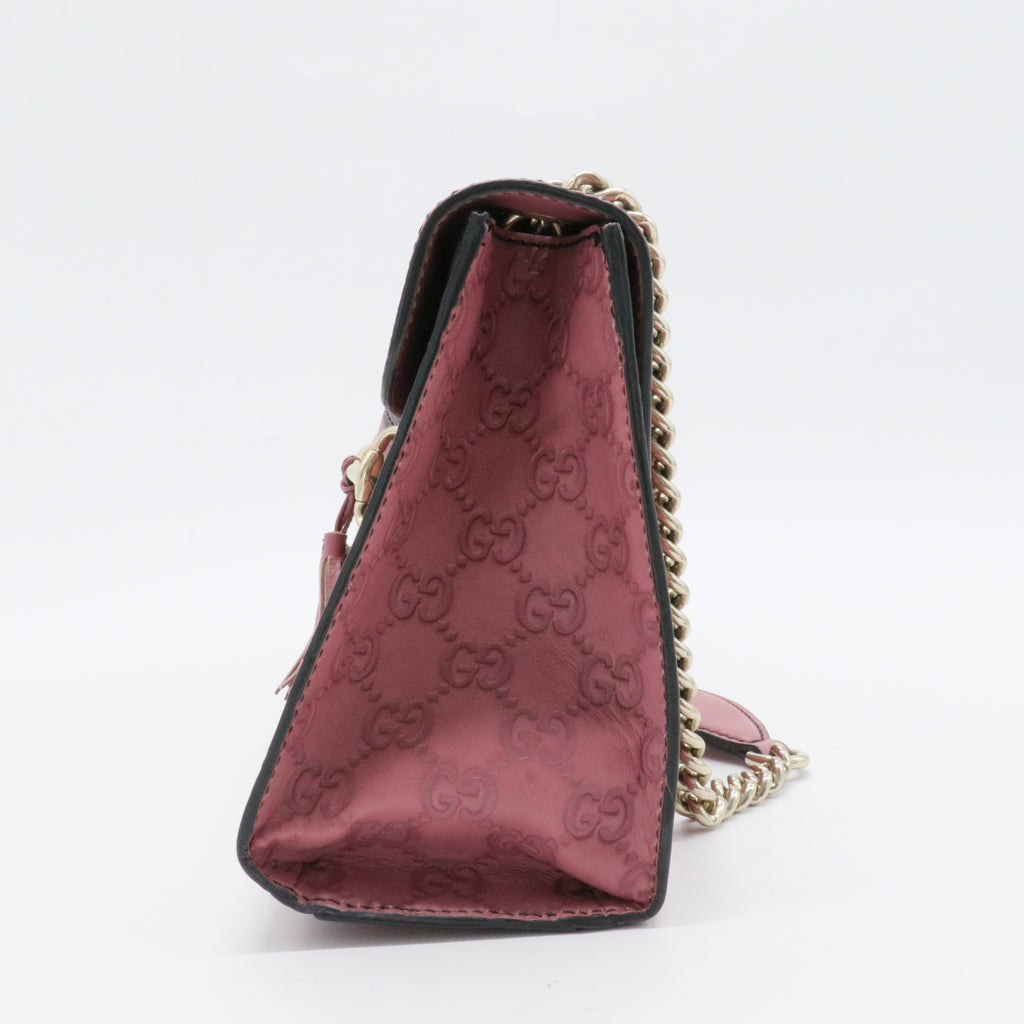 Emily Chain Flap Shoulder Bag Guccissima Leather Large