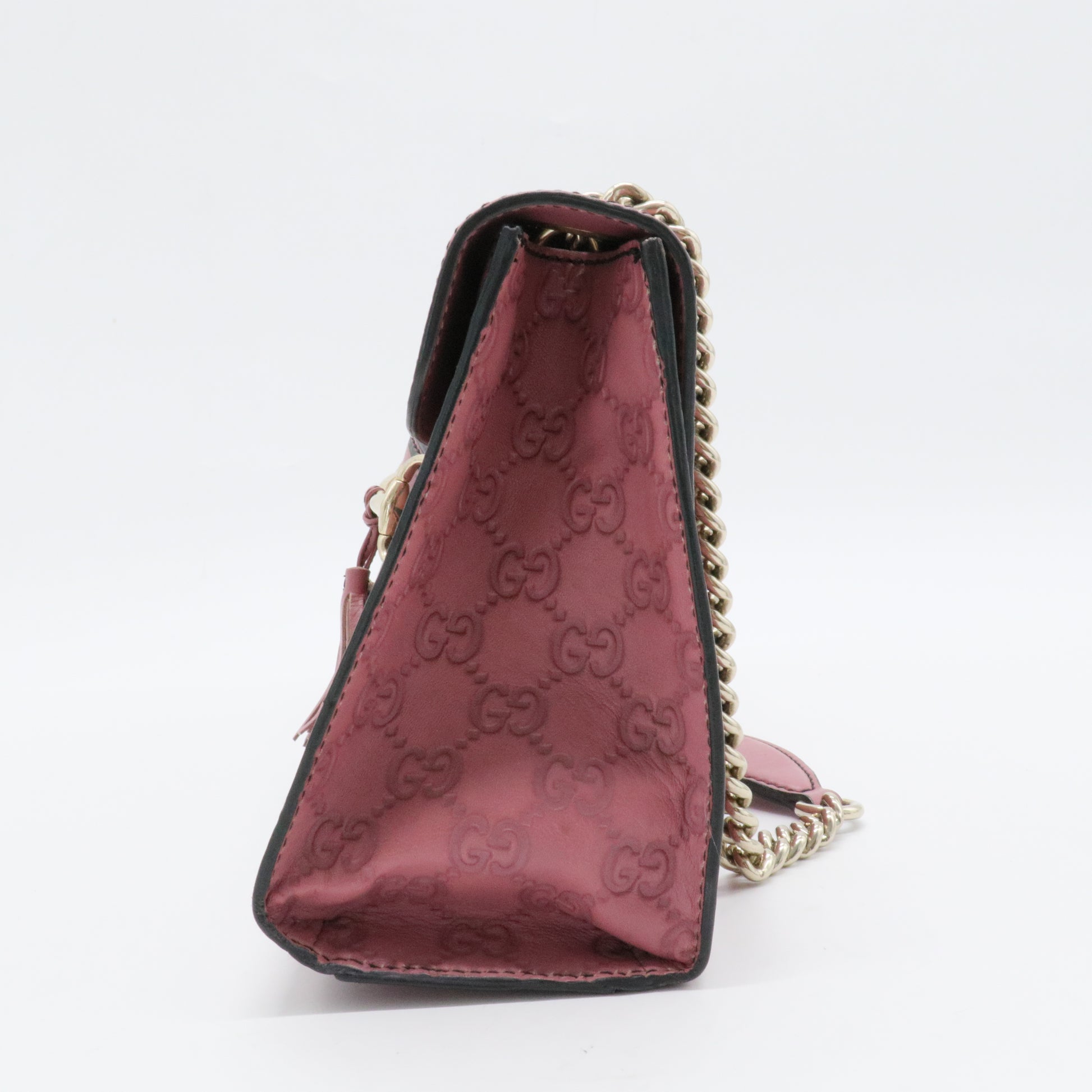 Emily Chain Flap Shoulder Bag Guccissima Leather Large