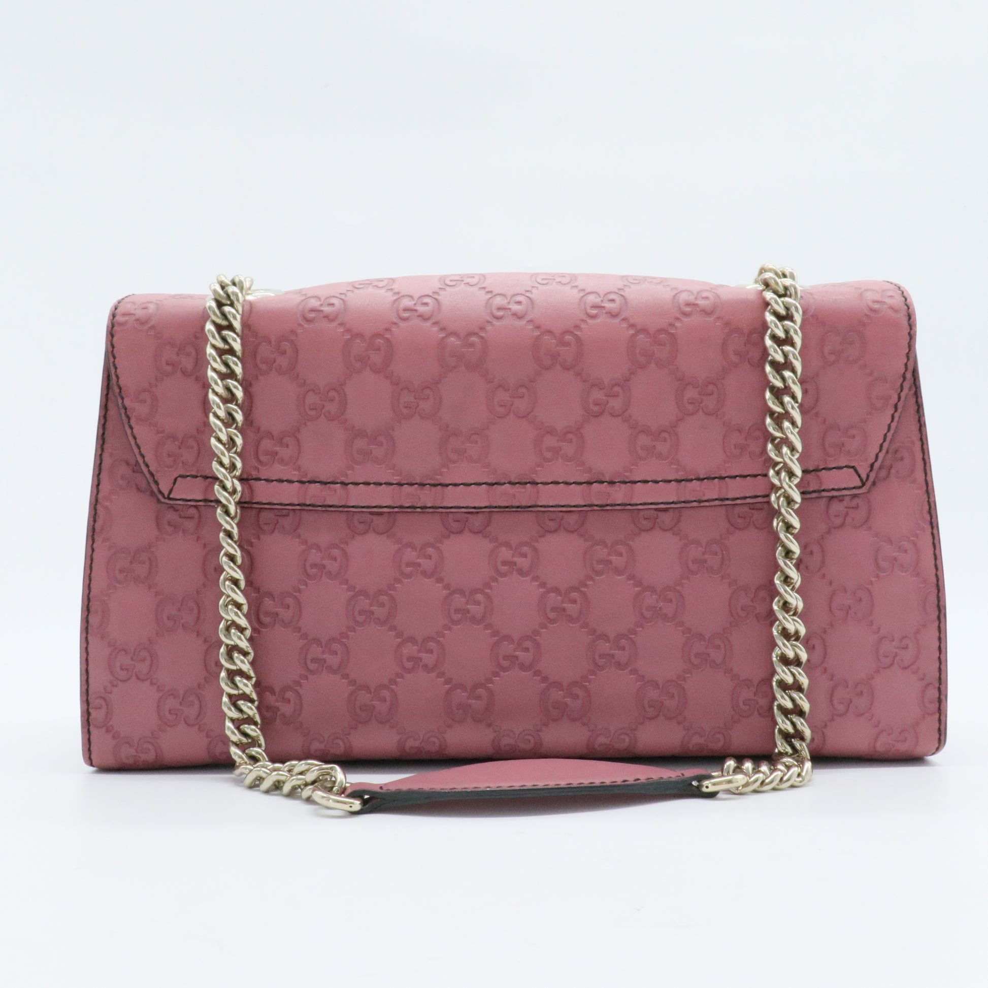 Emily Chain Flap Shoulder Bag Guccissima Leather Large