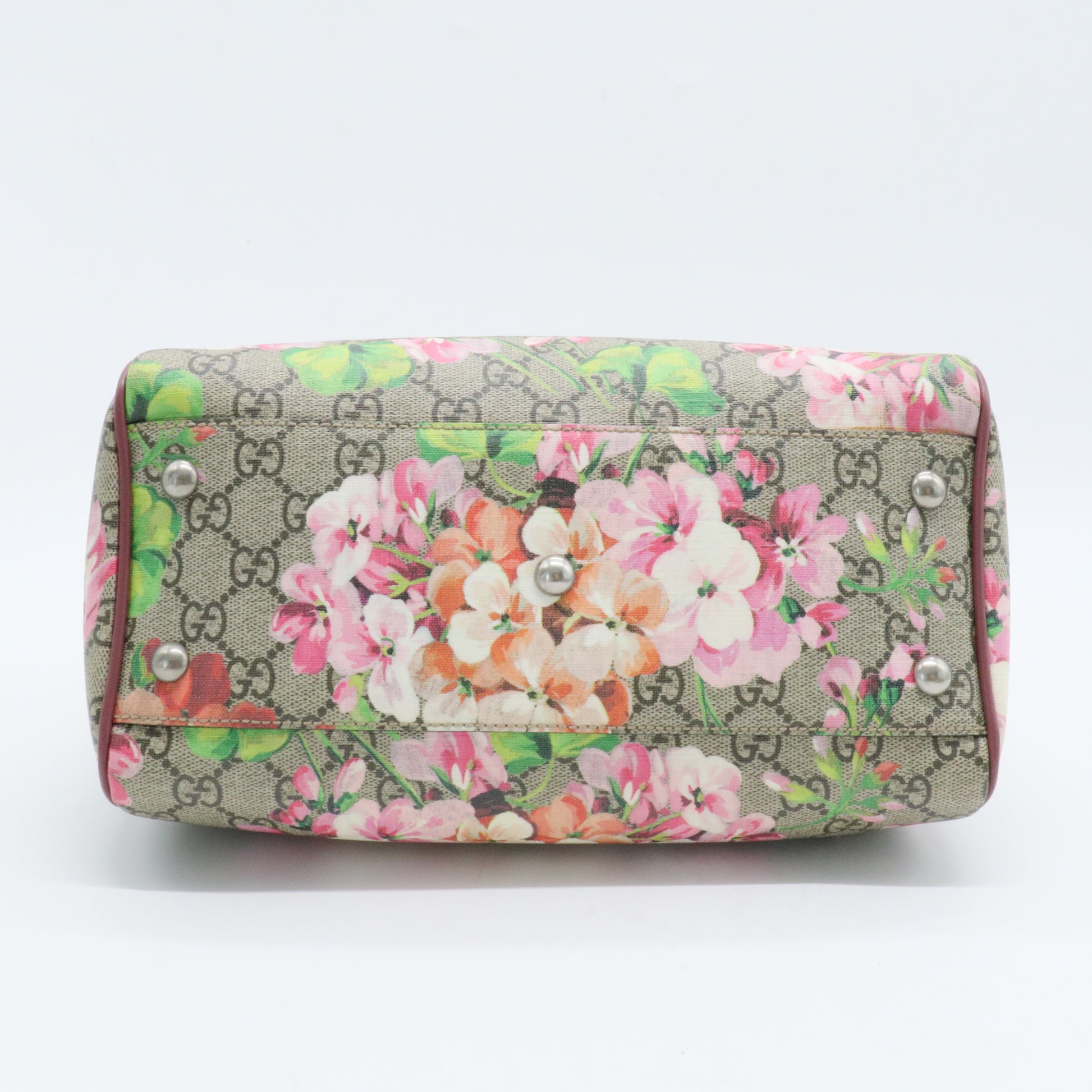 Boston Bag Blooms Print GG Coated Canvas Small