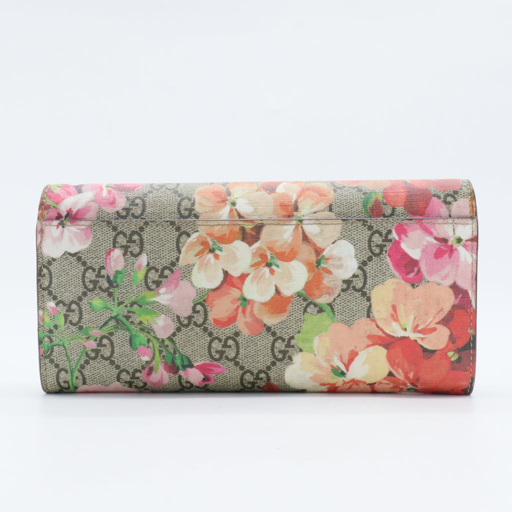 Continental Wallet Blooms Print GG Coated Canvas