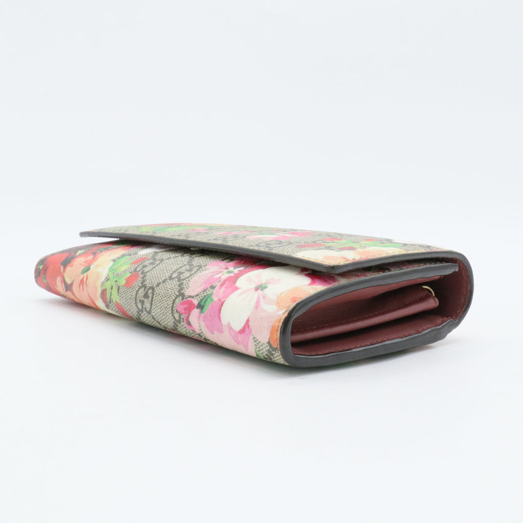 Continental Wallet Blooms Print GG Coated Canvas