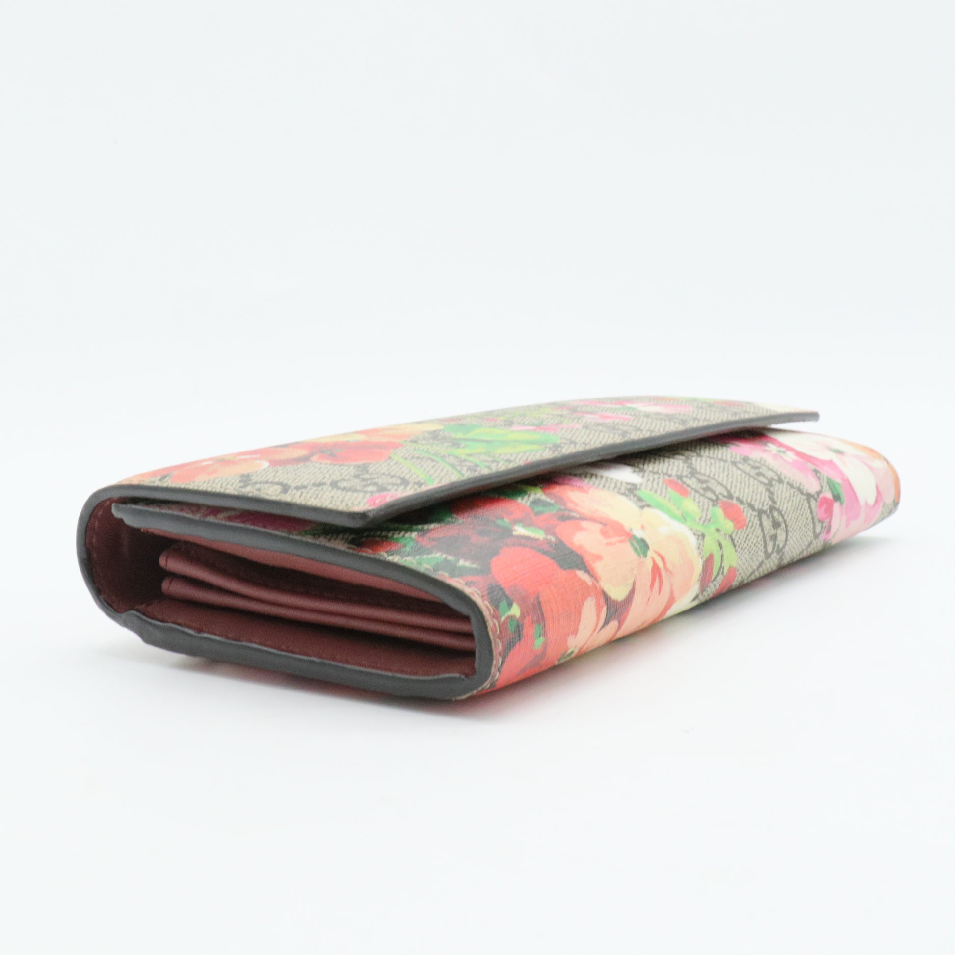 Continental Wallet Blooms Print GG Coated Canvas