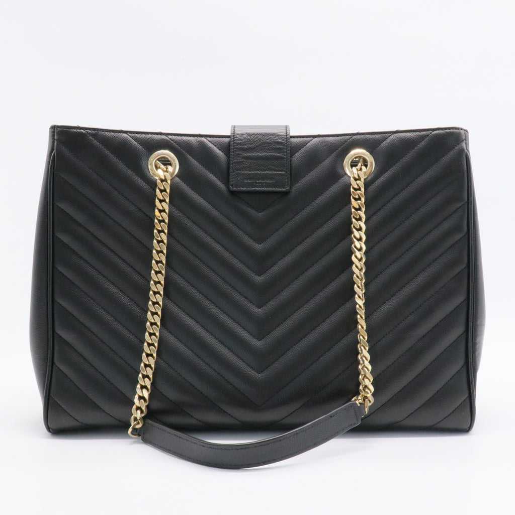 Classic Monogram Shopper Matelasse Chevron Leather Large