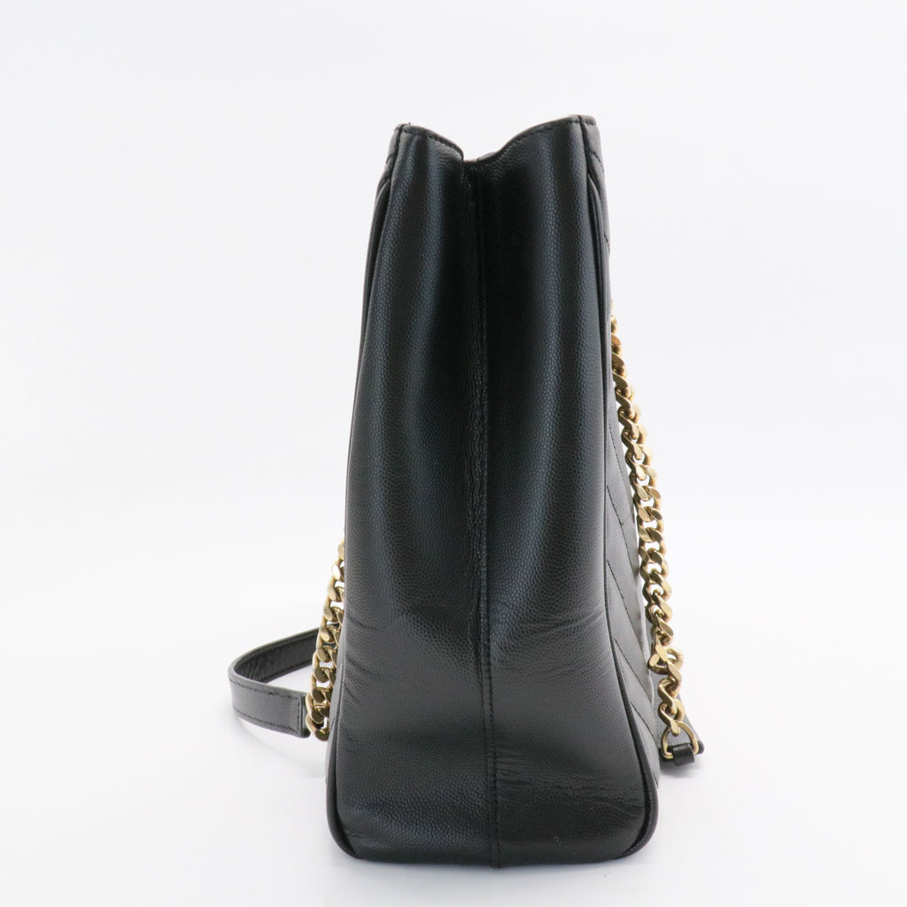 Classic Monogram Shopper Matelasse Chevron Leather Large