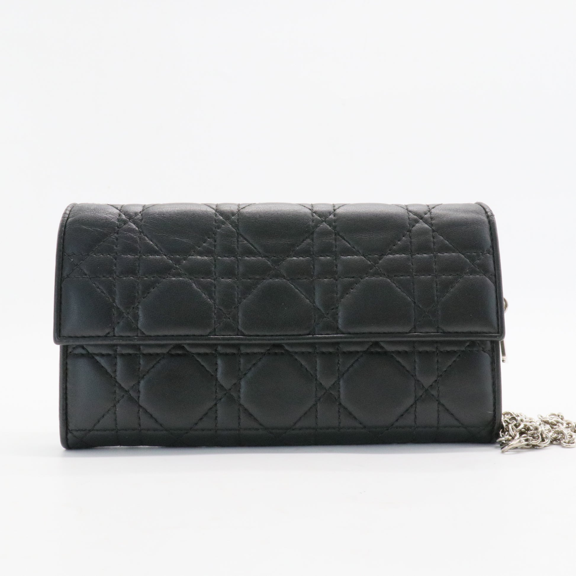 Lady Dior Wallet on Chain Pouch Cannage Quilt Lambskin Long