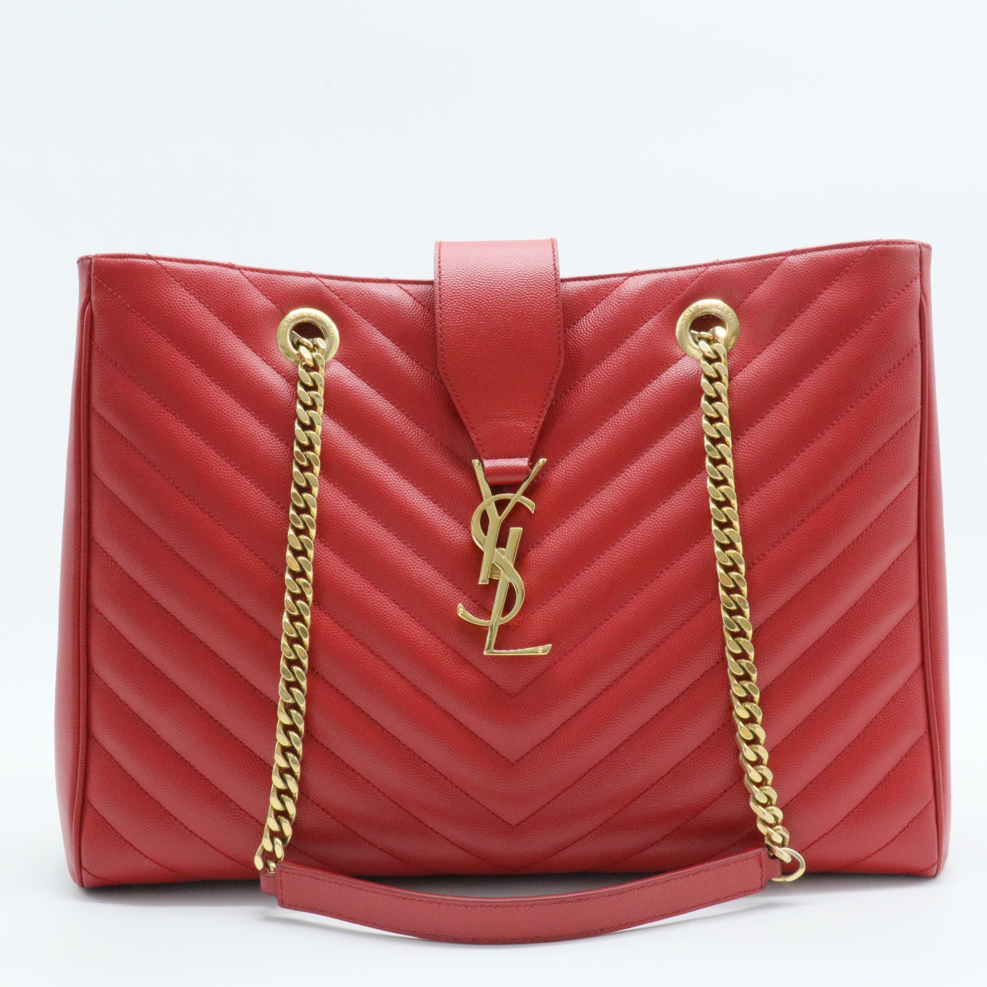 Classic Monogram Shopper Matelasse Chevron Leather Large