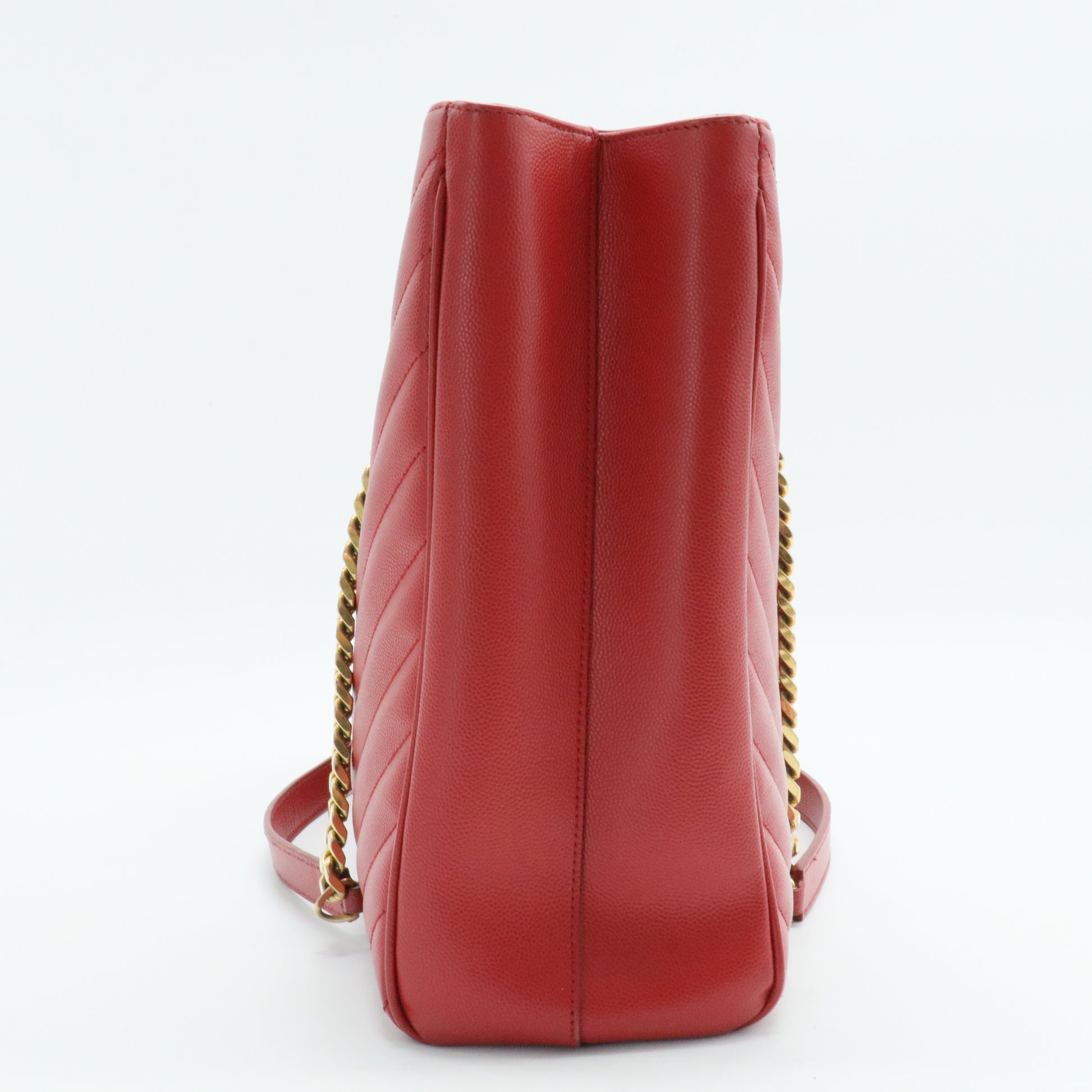 Classic Monogram Shopper Matelasse Chevron Leather Large
