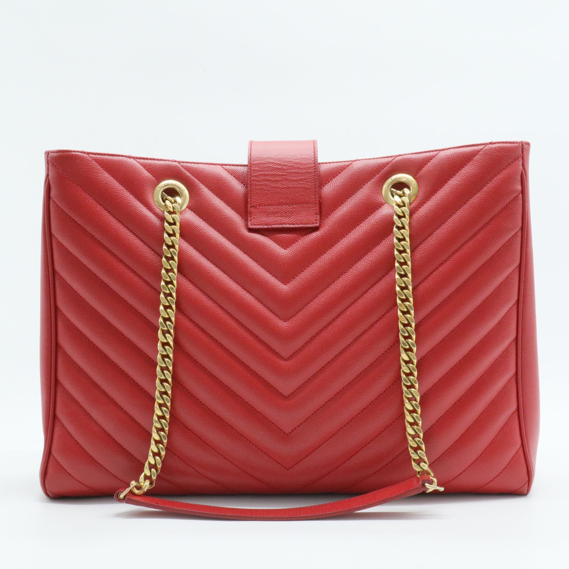 Classic Monogram Shopper Matelasse Chevron Leather Large