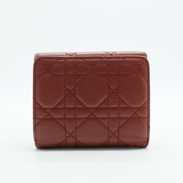 Cannage Leather Addict Compact Wallet Red