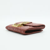 Cannage Leather Addict Compact Wallet Red