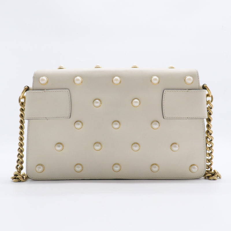 Broadway Pearly Bee Shoulder Bag Embellished Leather