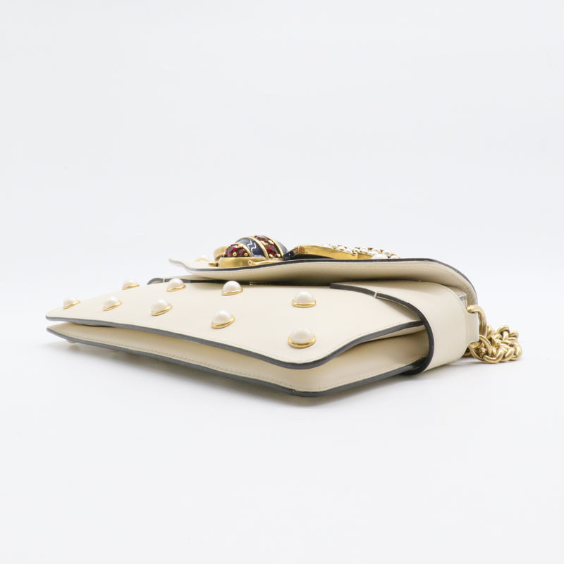 Broadway Pearly Bee Shoulder Bag Embellished Leather