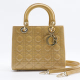 Lady Dior Bag Cannage Quilt Patent Medium