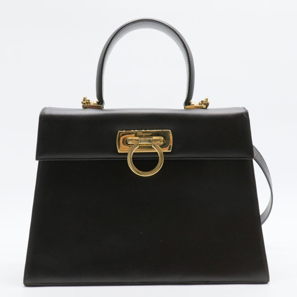 Gancini Top Handle Bag Leather