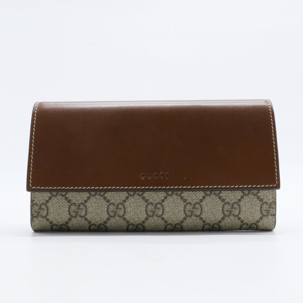Brown GG Supreme Continental Wallet