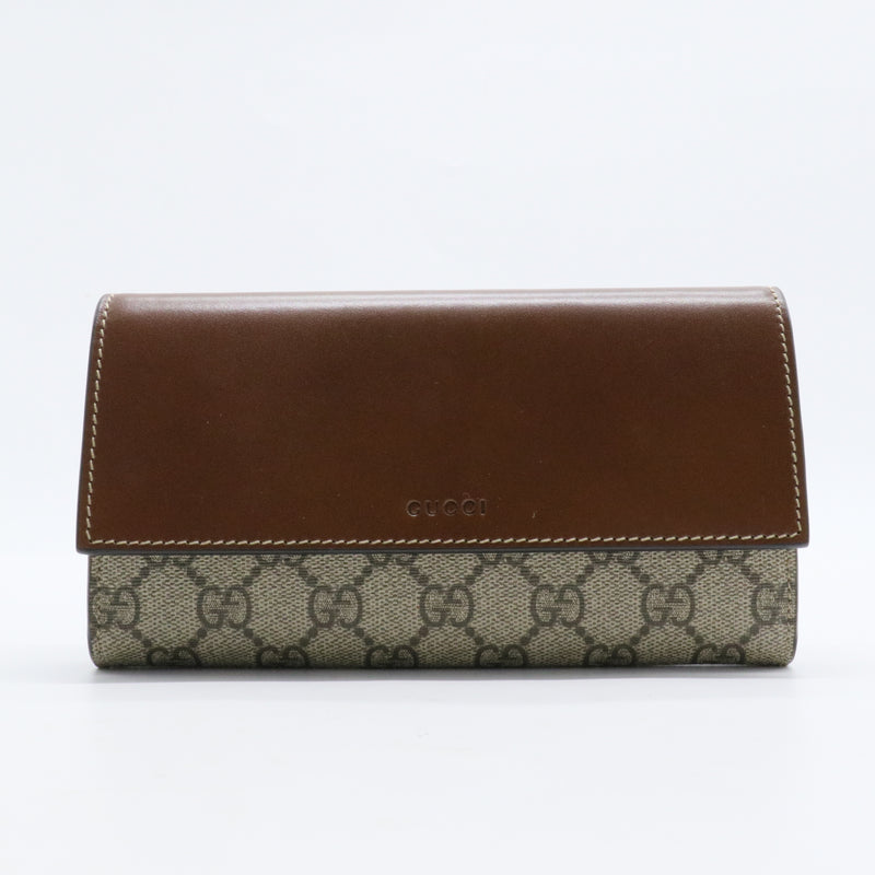 Brown GG Supreme Continental Wallet