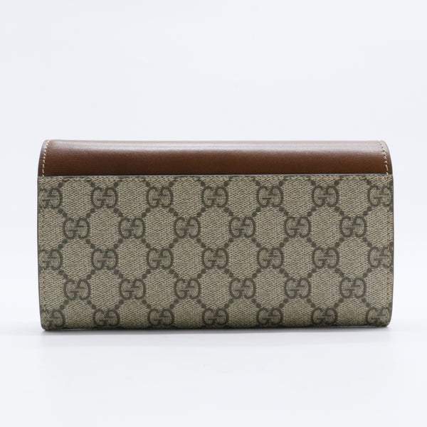 Brown GG Supreme Continental Wallet