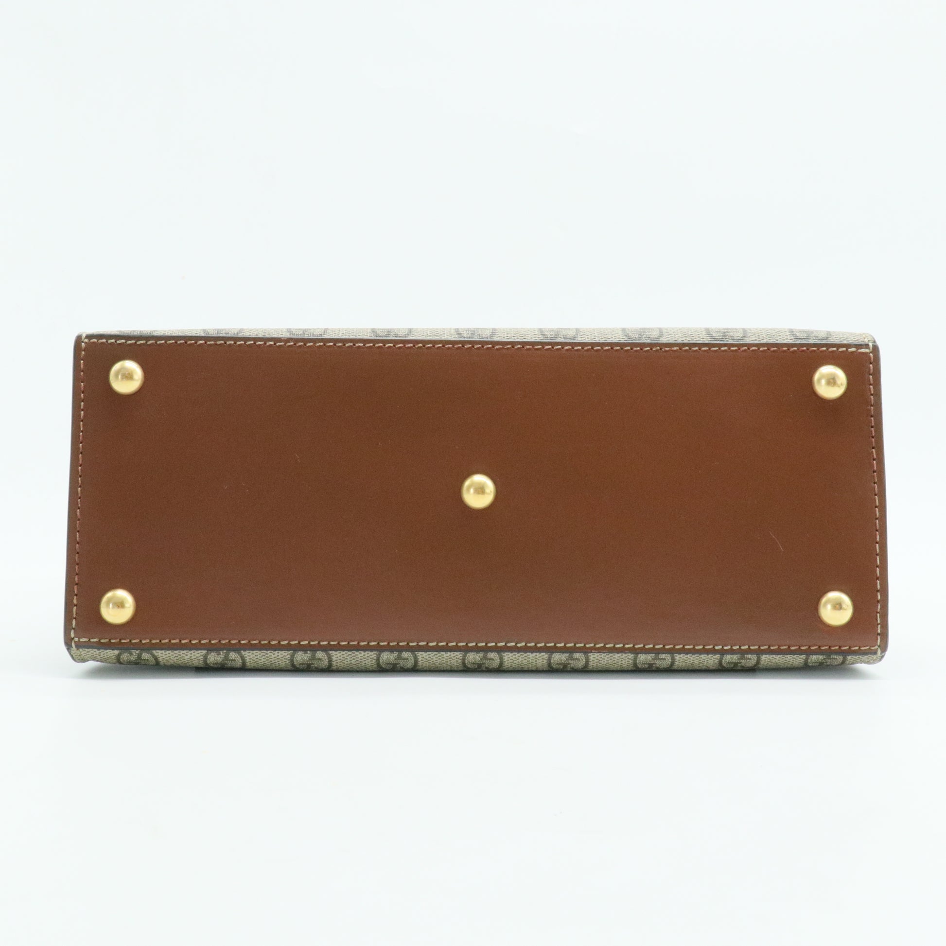 Padlock Top Handle Bag GG Coated Canvas and Leather Small