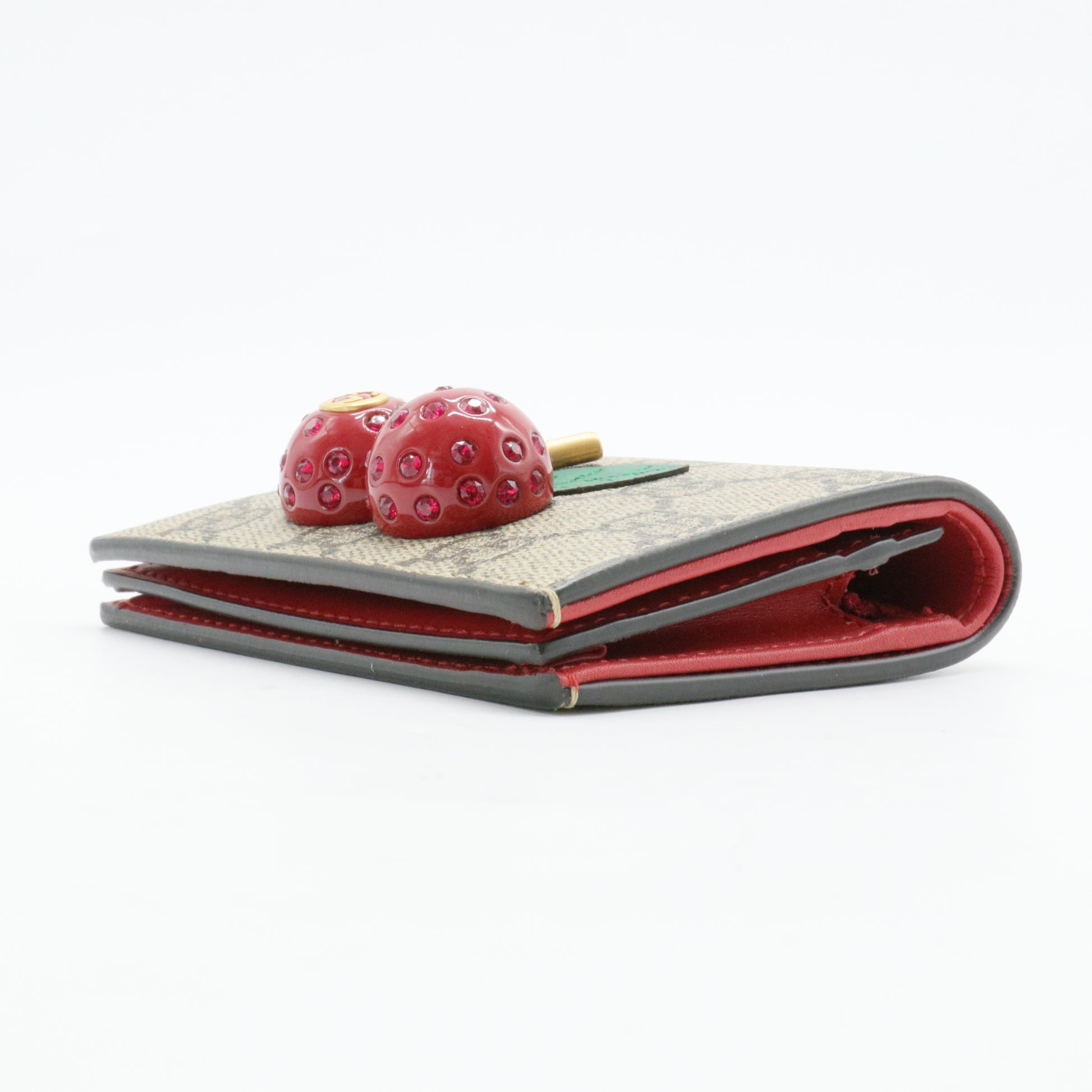 Cherries French Wallet GG Coated Canvas Compact