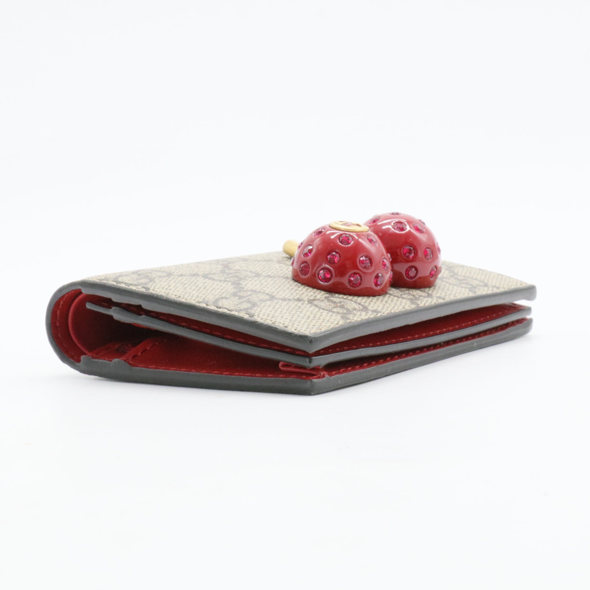 Cherries French Wallet GG Coated Canvas Compact
