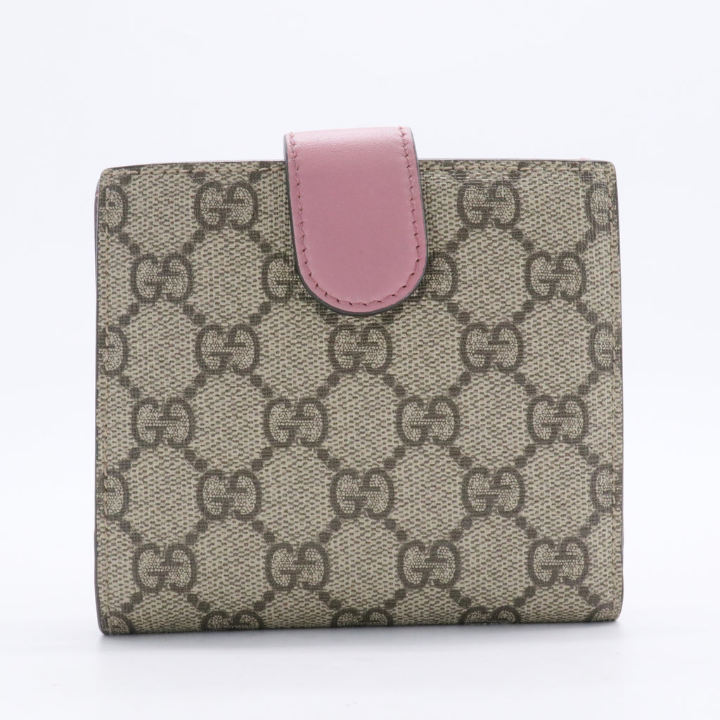 Pearly Peony French Wallet GG Coated Canvas and Leather Compact