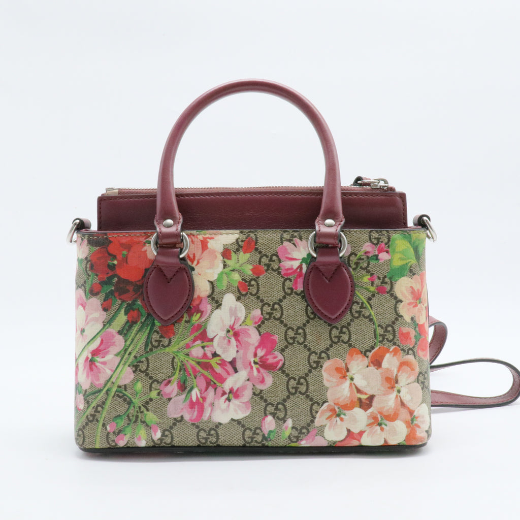 Linea A Convertible Tote Blooms Print GG Coated Canvas Mini