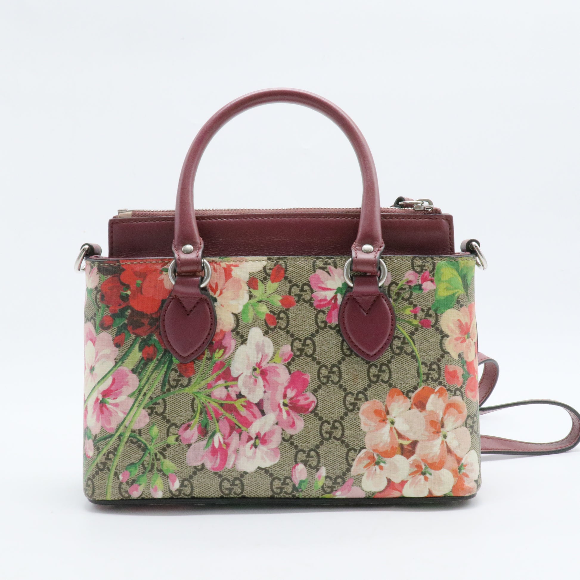 Linea A Convertible Tote Blooms Print GG Coated Canvas Mini