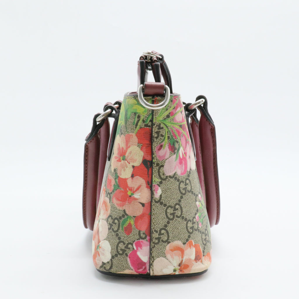 Linea A Convertible Tote Blooms Print GG Coated Canvas Mini