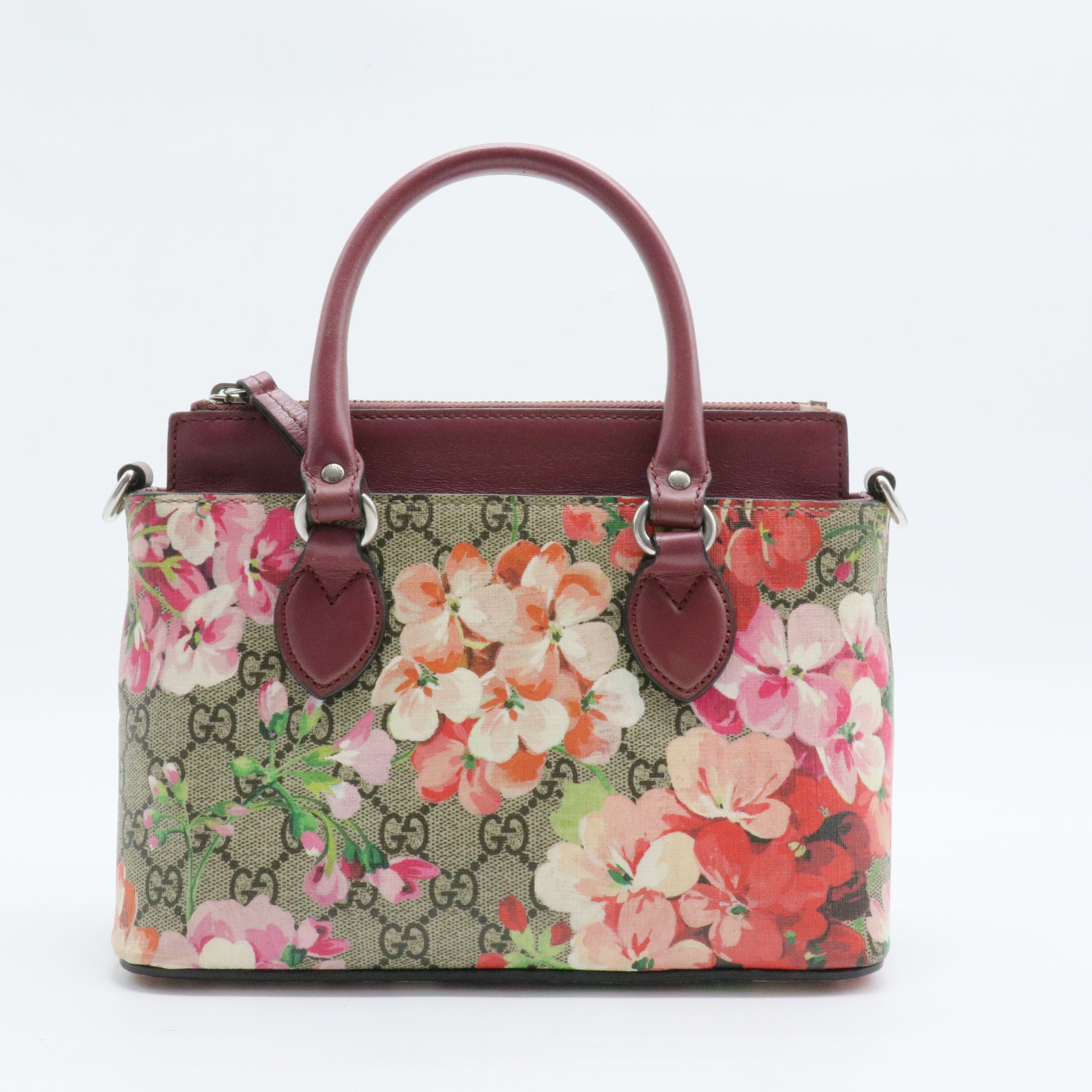 Linea A Convertible Tote Blooms Print GG Coated Canvas Mini