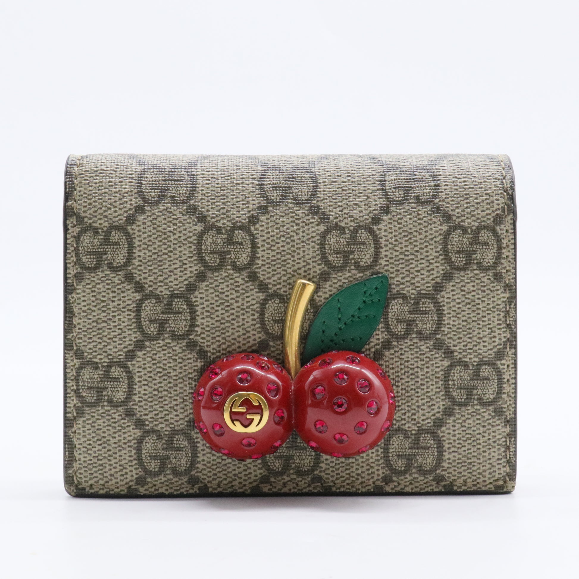 Cherries French Wallet GG Coated Canvas Compact