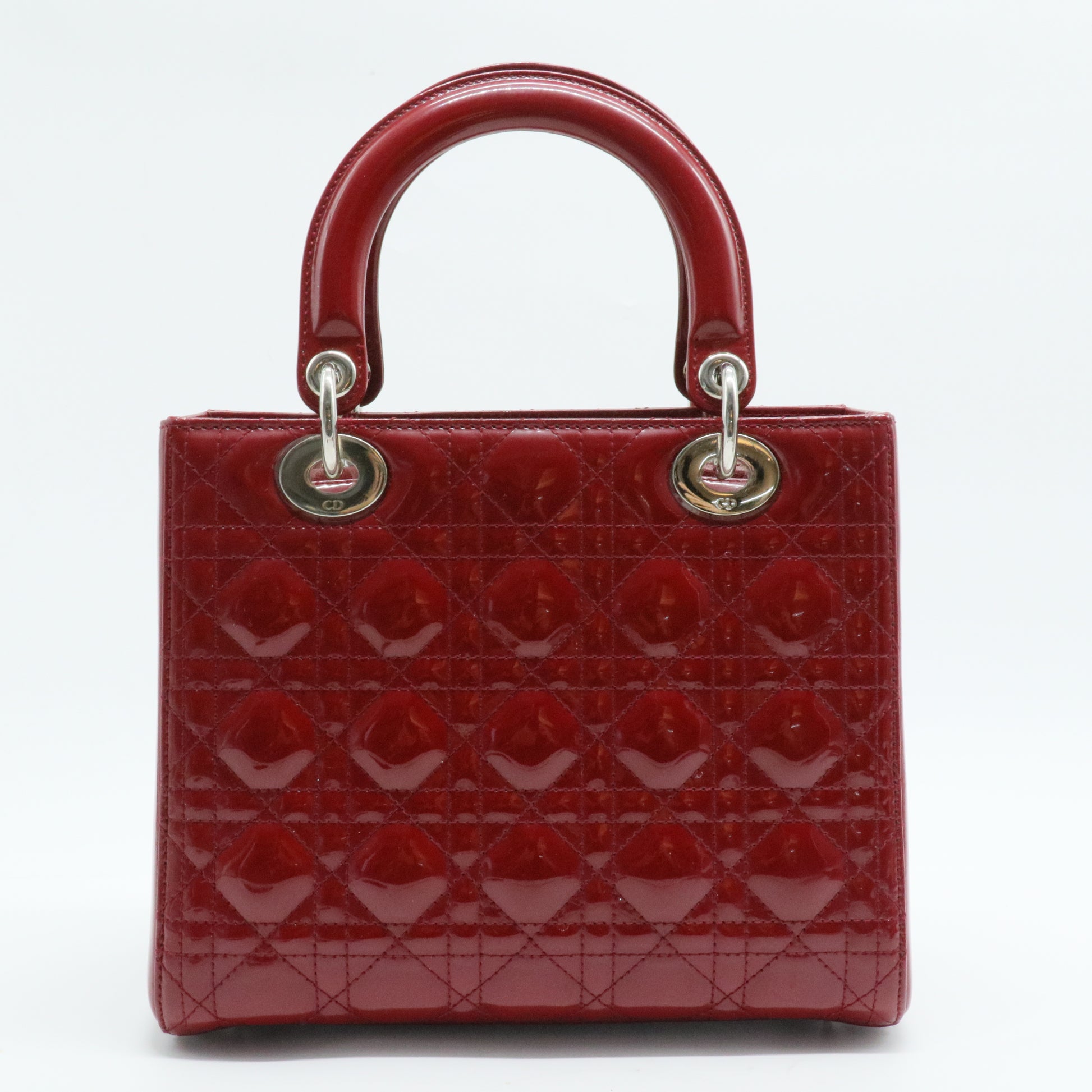 Vintage Lady Dior Bag Cannage Quilt Patent Medium