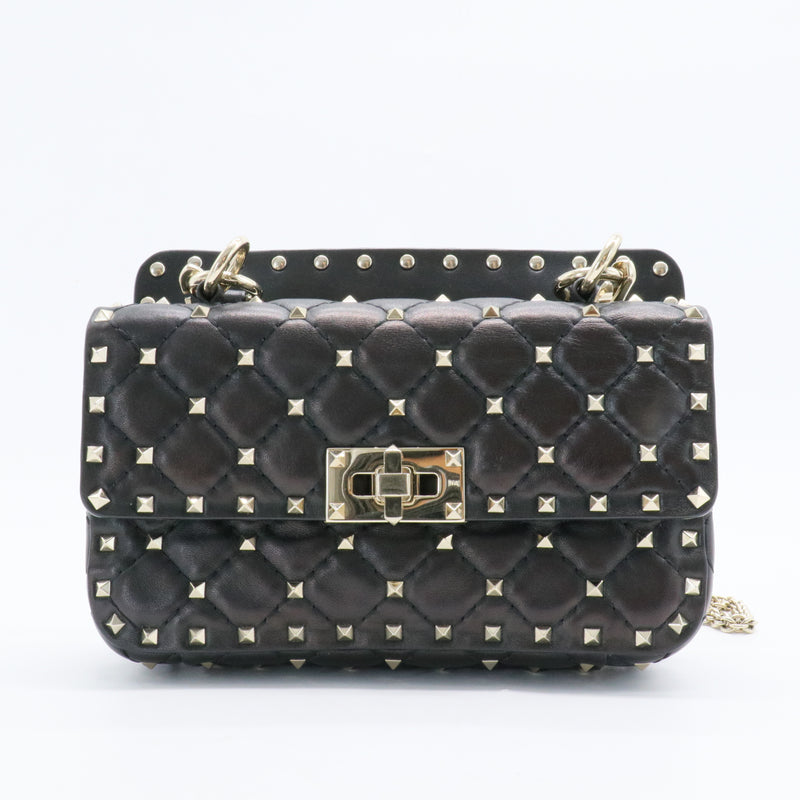 Rockstud Spike Flap Bag Quilted Leather