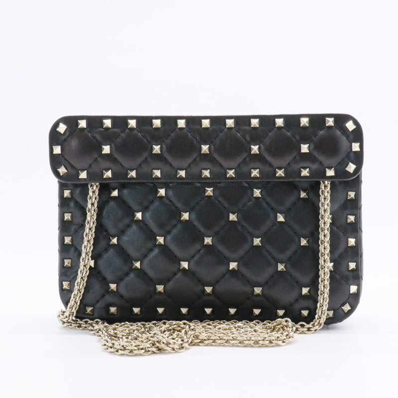 Rockstud Spike Flap Bag Quilted Leather