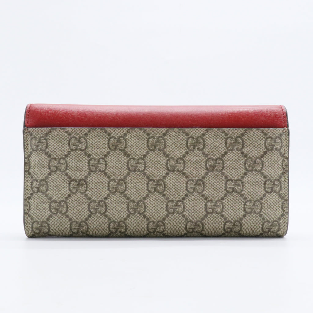 Continental Wallet GG Coated Canvas and Leather Long