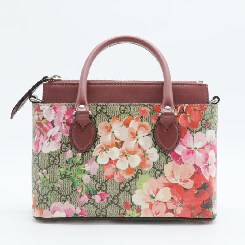 Linea A Convertible Tote Blooms Print GG Coated Canvas Mini