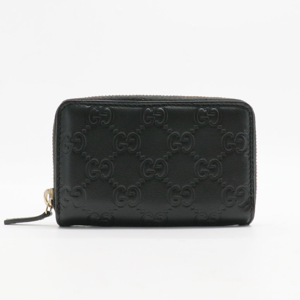 Zip Around Card Case Guccissima Leather